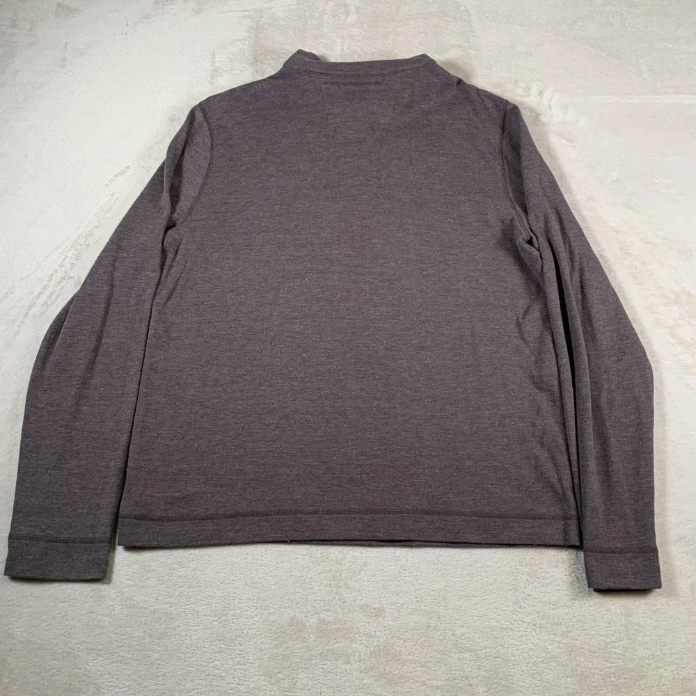 Banana‎ Republic Pullover Sweater Mens Large Purple Button Mock Neck Long Sleeve